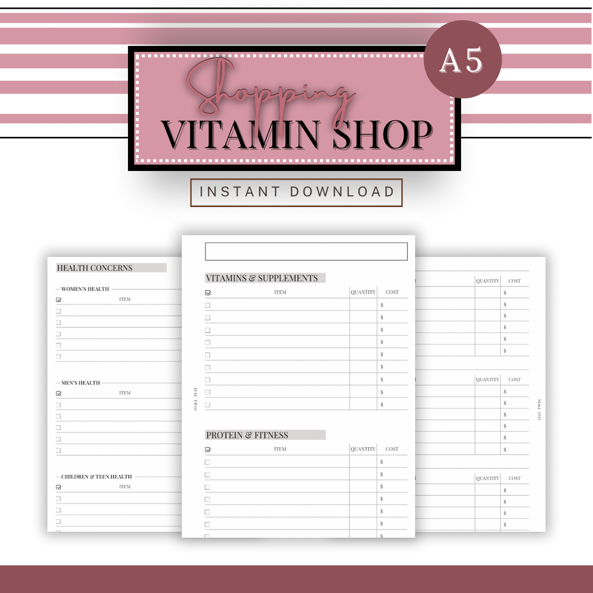 VITAMIN SHOP | A5 PRINTABLE