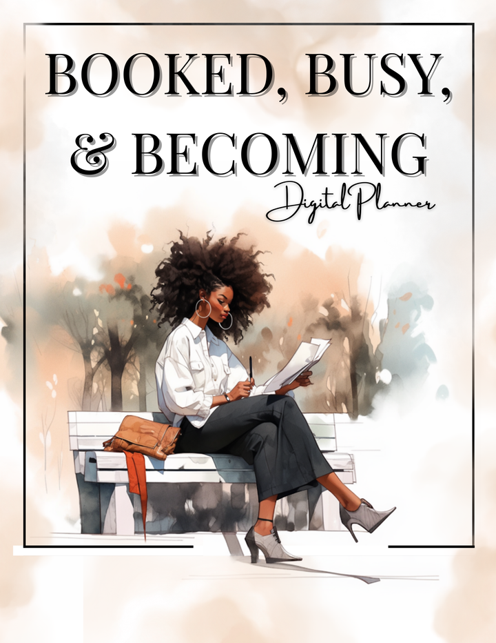 BOOKED, BUSY, AND BECOMING | DIGITAL PLANNER | BROWN