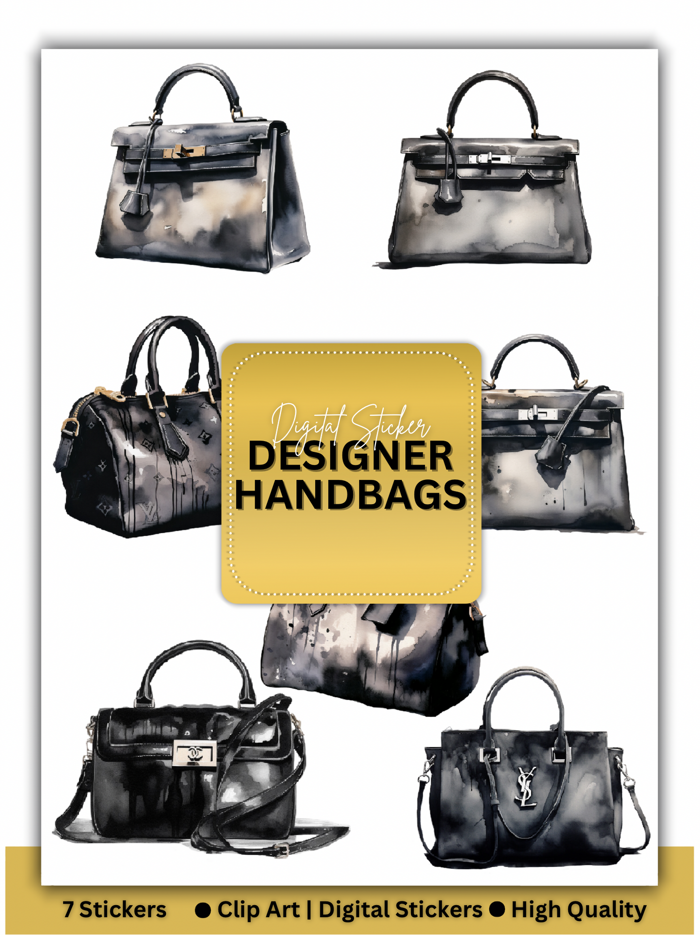 DESIGNER HANDBAG DIGITAL STICKERS