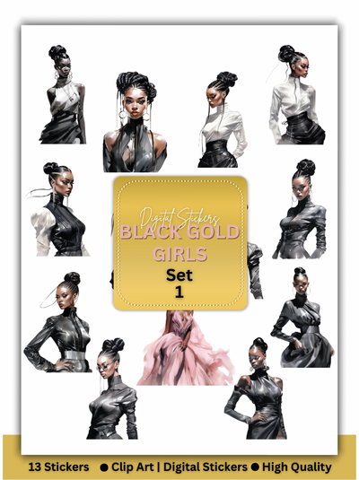 BLACK GOLD GIRLS #1  DIGITAL STICKERS