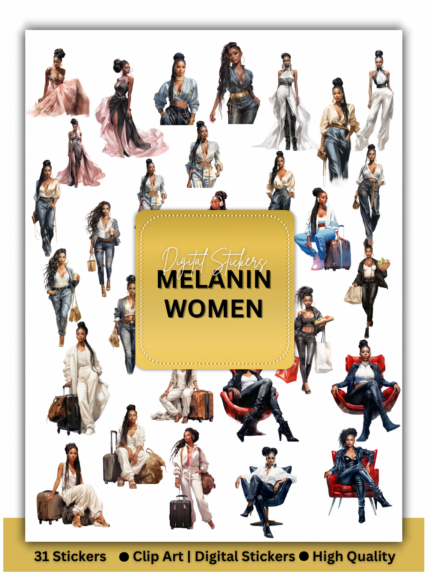 MELANIN WOMEN  DIGITAL STICKERS