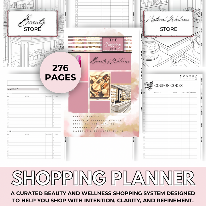 Beauty &amp; Wellness Planner | Digital Shopping Planner | iPad GoodNotes Planner | Self Care &amp; Makeup Organizer | Digital Download