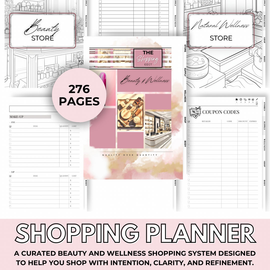 Beauty &amp; Wellness Planner | Digital Shopping Planner | iPad GoodNotes Planner | Self Care &amp; Makeup Organizer | Digital Download