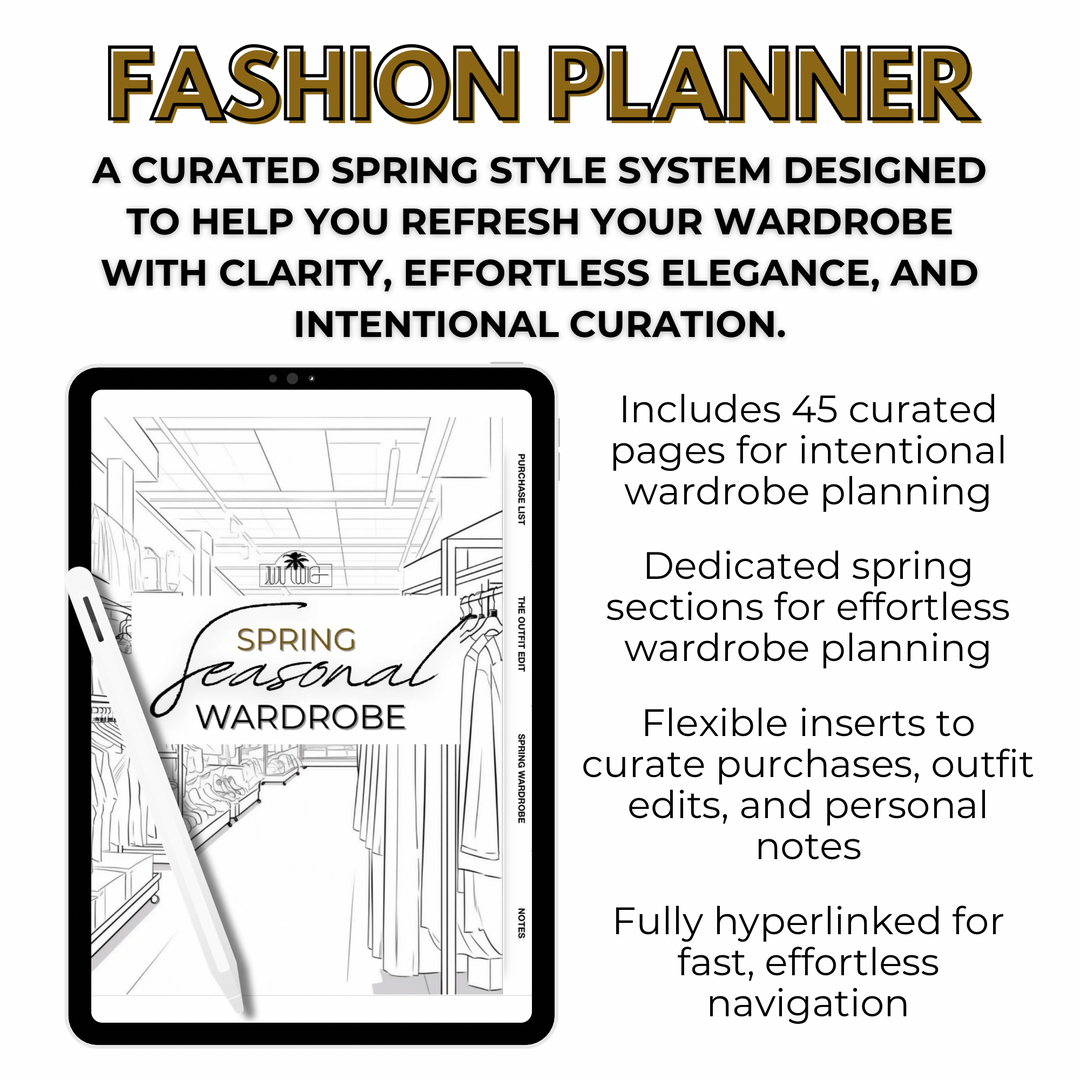 Spring Wardrobe Planner | Digital Shopping Planner | iPad GoodNotes Planner | Seasonal Outfit Organizer | Fashion Planner | Digital Download