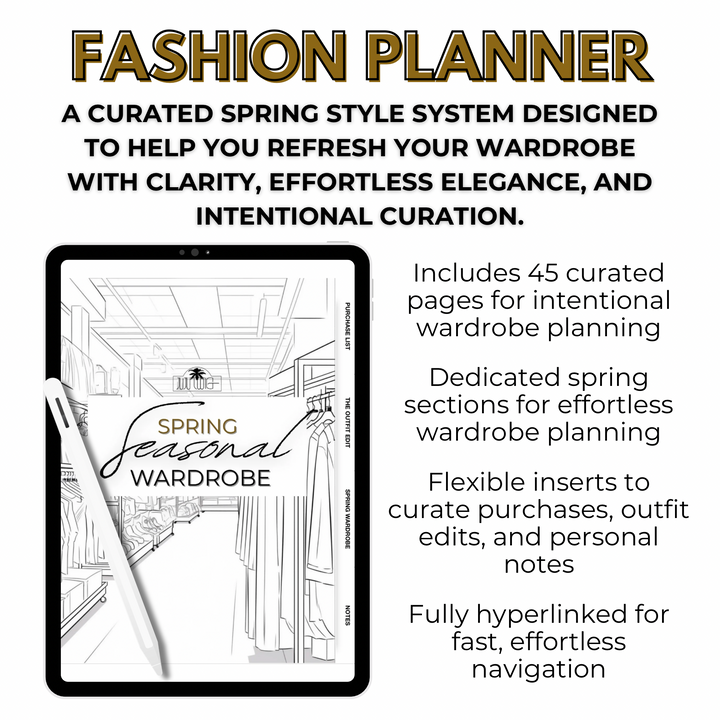 Spring Wardrobe Planner | Digital Shopping Planner | iPad GoodNotes Planner | Seasonal Outfit Organizer | Fashion Planner | Digital Download