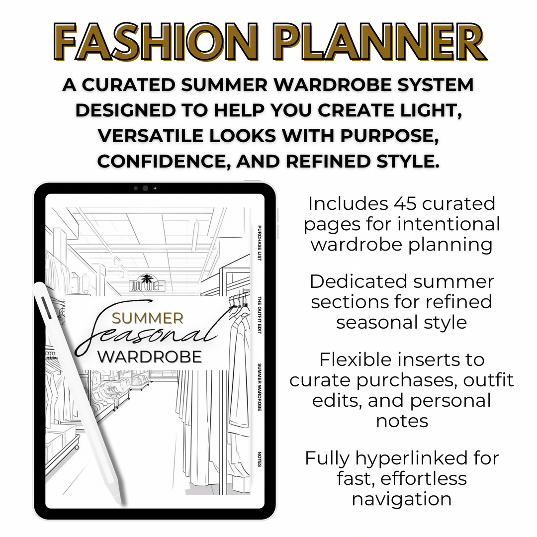 Summer Wardrobe Planner | Digital Shopping Planner | iPad GoodNotes Planner | Seasonal Outfit Organizer | Fashion Planner | Digital Download