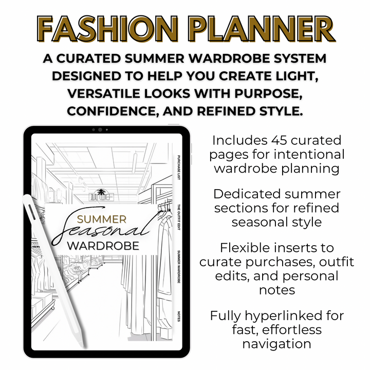 Summer Wardrobe Planner | Digital Shopping Planner | iPad GoodNotes Planner | Seasonal Outfit Organizer | Fashion Planner | Digital Download