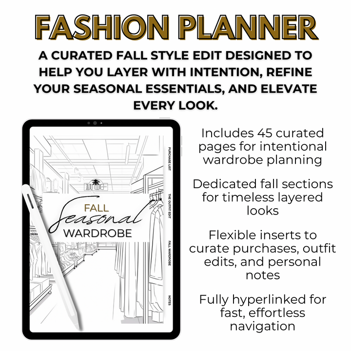 Fall Wardrobe Planner | Digital Shopping Planner | iPad GoodNotes Planner | Seasonal Outfit Organizer | Fashion Planner | Digital Download