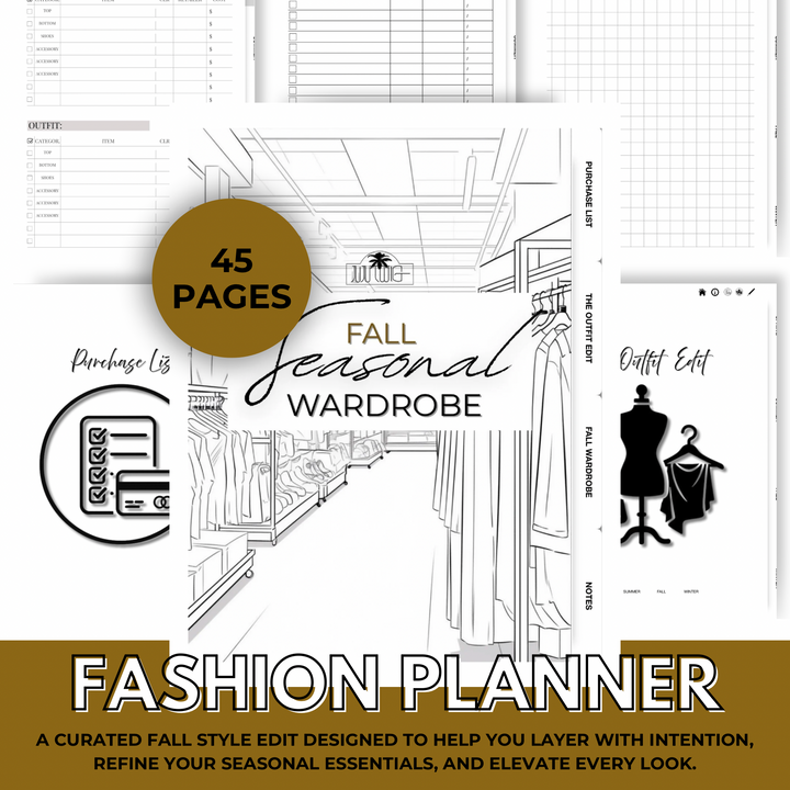Fall Wardrobe Planner | Digital Shopping Planner | iPad GoodNotes Planner | Seasonal Outfit Organizer | Fashion Planner | Digital Download