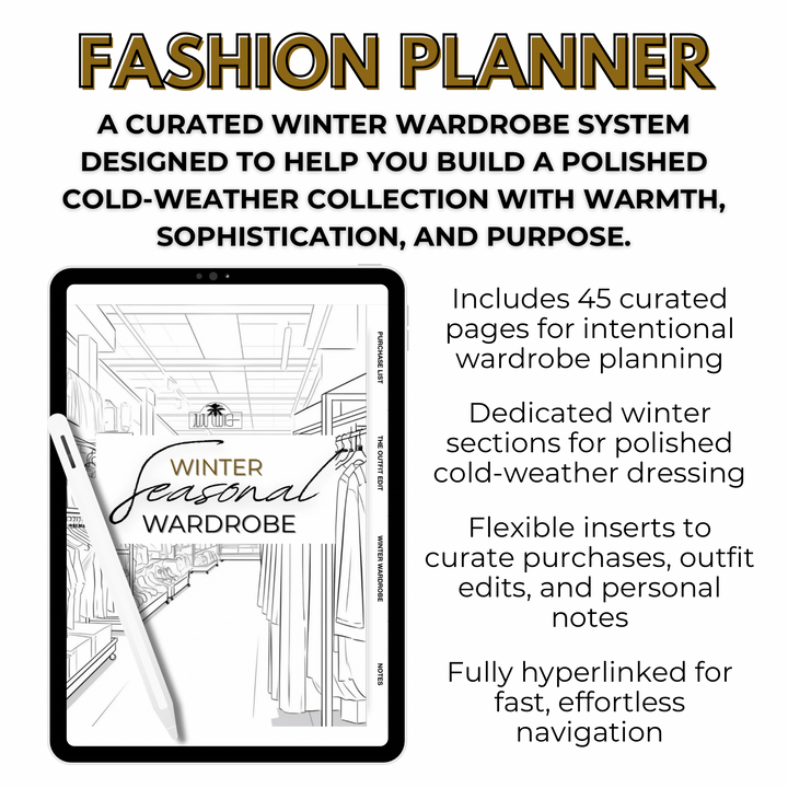 Winter Wardrobe Planner | Digital Shopping Planner | iPad GoodNotes Planner | Seasonal Outfit Organizer | Fashion Planner | Digital Download