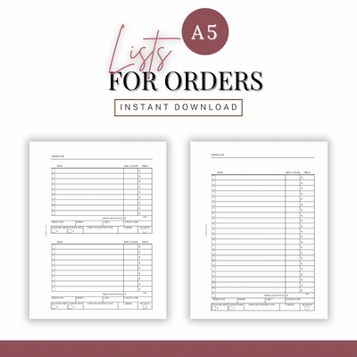A5 | ORDER LIST