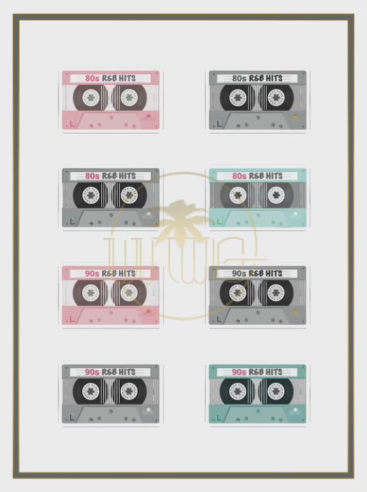80S &amp; 90S HITS CASSETTE TAPE WITH BORDER