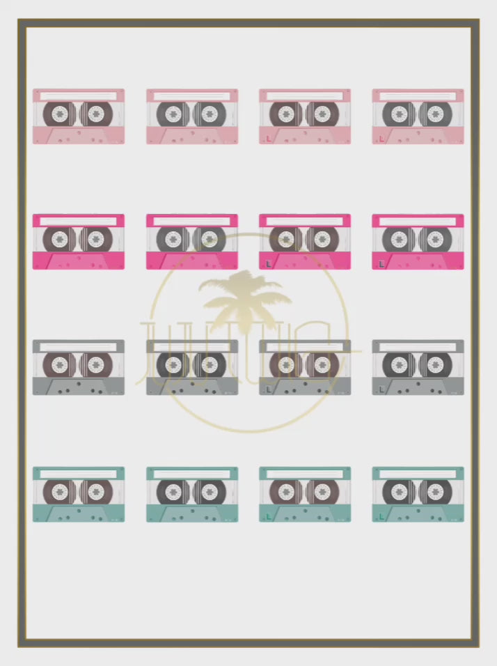 BLANK CASSETTE TAPE DIGITAL STICKERS | NO BORDER